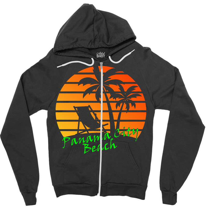 Outdoor T  Shirt Panama City Beach Retro Vintage Sunset T  Shirt Zipper Hoodie by kuhlmanulises23 | Artistshot