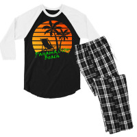 Outdoor T  Shirt Panama City Beach Retro Vintage Sunset T  Shirt Men's 3/4 Sleeve Pajama Set | Artistshot