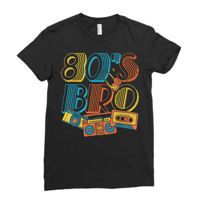 Eighties Cassette 80s Music Lover 80s Bro Retro 80s T Shirt Ladies Fitted T-shirt Designed By Bexarraeder