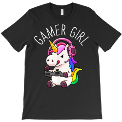 gamer girl unicorn gaming cute video game gift women girls t shirt T-Shirt | Artistshot