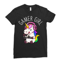 Gamer Girl Unicorn Gaming Cute Video Game Gift Women Girls T Shirt Ladies Fitted T-shirt | Artistshot