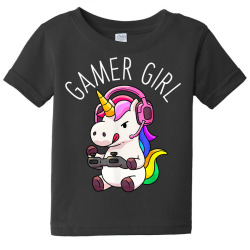 gamer girl unicorn gaming cute video game gift women girls t shirt Baby Tee | Artistshot