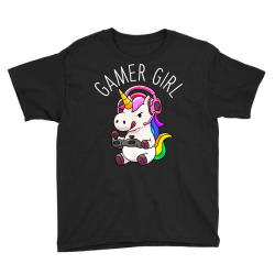 gamer girl unicorn gaming cute video game gift women girls t shirt Youth Tee | Artistshot