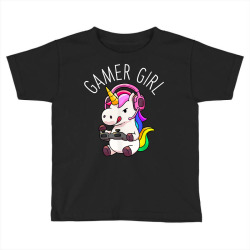 gamer girl unicorn gaming cute video game gift women girls t shirt Toddler T-shirt | Artistshot
