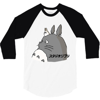 Little Rabbit Tororo 3/4 Sleeve Shirt Designed By Drakebimbi