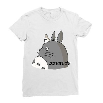 Little Rabbit Tororo Ladies Fitted T-shirt Designed By Drakebimbi