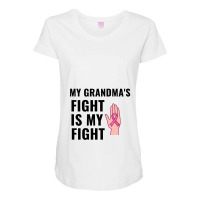 My Grandmas Fight Is My Fight Breast Cancer Awareness Maternity Scoop Neck T-shirt | Artistshot