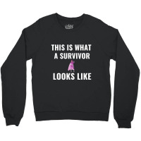 This Is What A Breast Cancer Survivor Looks Like White Crewneck Sweatshirt | Artistshot