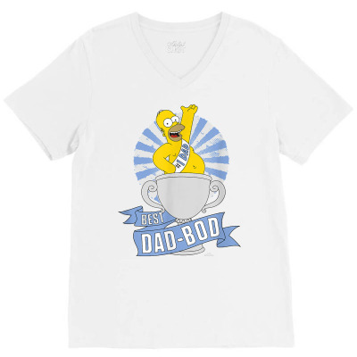 Mens The Simpsons Father's Day Homer Best Dad Bod T Shirt V-neck Tee Designed By Rowachasi