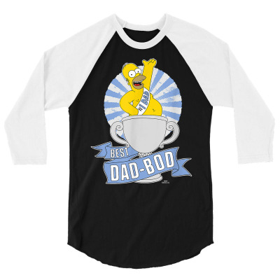 Mens The Simpsons Father's Day Homer Best Dad Bod T Shirt 3/4 Sleeve Shirt Designed By Rowachasi