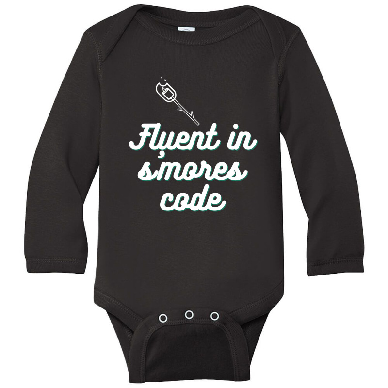 Fluent In S'mores Code White Long Sleeve Baby Bodysuit | Artistshot