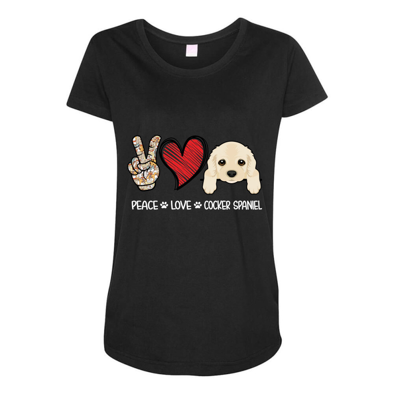 Peace Love Cocker Spaniel Maternity Scoop Neck T-shirt by hoainv | Artistshot