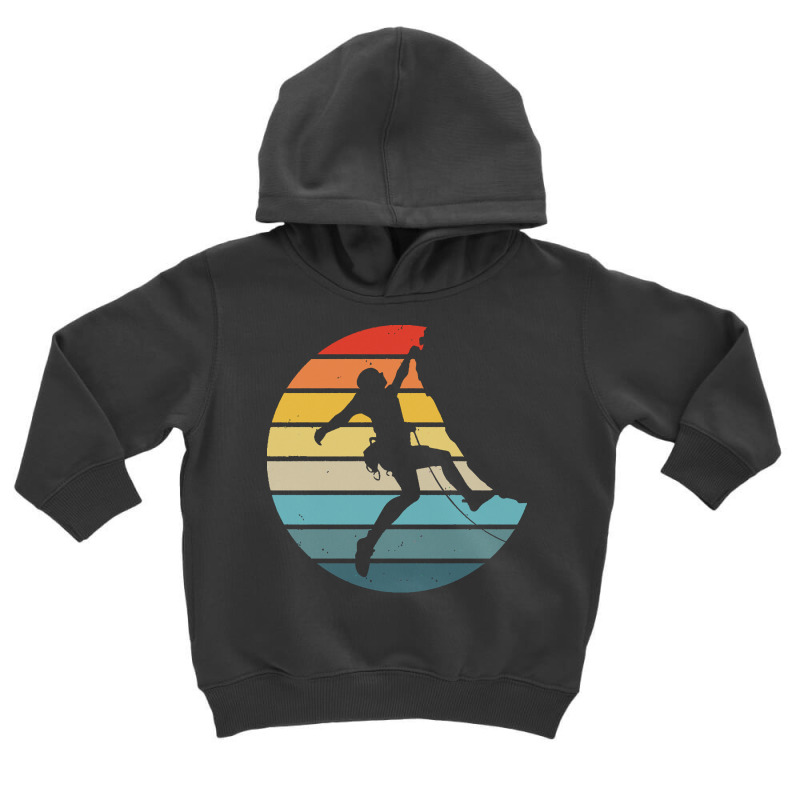 Bouldering T  Shirt Bouldering Silhouette On A Distressed Retro Sunset Toddler Hoodie | Artistshot