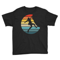 Bouldering T  Shirt Bouldering Silhouette On A Distressed Retro Sunset Youth Tee | Artistshot