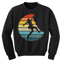 Bouldering T  Shirt Bouldering Silhouette On A Distressed Retro Sunset Youth Sweatshirt | Artistshot