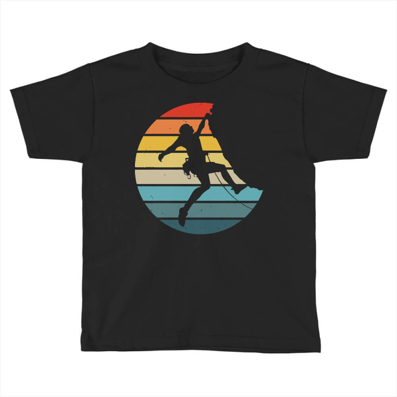 Bouldering T  Shirt Bouldering Silhouette On A Distressed Retro Sunset Toddler T-shirt | Artistshot