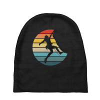 Bouldering T  Shirt Bouldering Silhouette On A Distressed Retro Sunset Baby Beanies | Artistshot