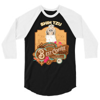 Mom T  Shirt Shih Tzu Longer Hair Best Coffee   Dog Owner Coffee Lover 3/4 Sleeve Shirt | Artistshot