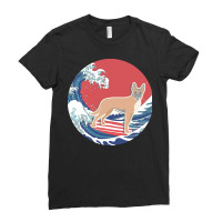 Belgian Malinois T  Shirt Belgian Malinois Gifts   Ocean Waves Surfing Ladies Fitted T-shirt | Artistshot