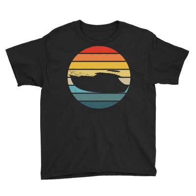 Boat T  Shirt Boat Trip Silhouette On A Distressed Retro Sunset Produc Youth Tee Designed By Palehulking