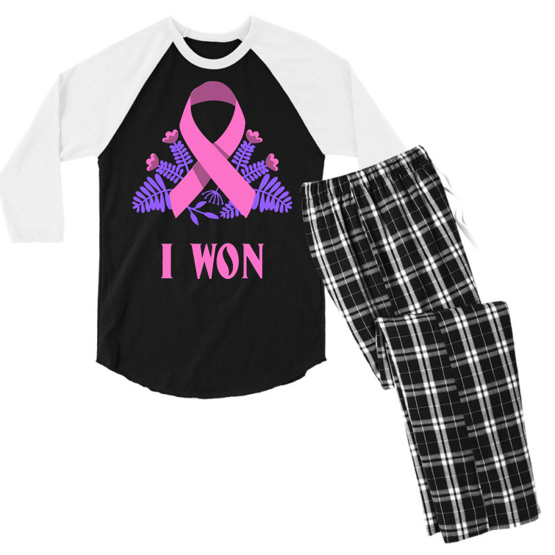 Breast Cancer Awareness Month T  Shirt Survivor Breast Cancer Awarenes Men's 3/4 Sleeve Pajama Set | Artistshot