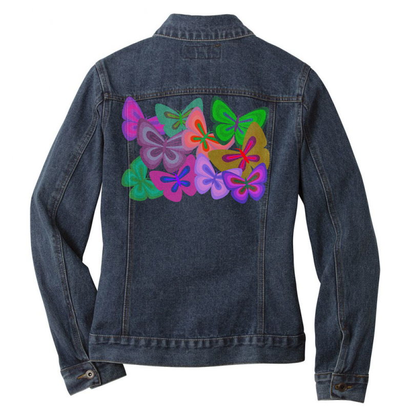 Butterflies T  Shirt Kaleidoscope Of Butterflies T  Shirt Ladies Denim Jacket by graysonmante940 | Artistshot