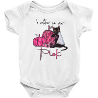 Breast Cancer In October We Wear Pink Cat Baby Bodysuit | Artistshot