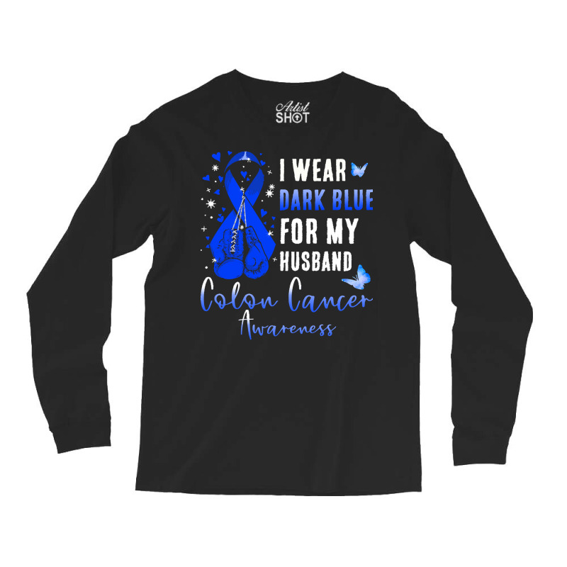 I Wear Dark Blue For My Husband T  Shirt I Wear Dark Blue For My Husba Long Sleeve Shirts | Artistshot