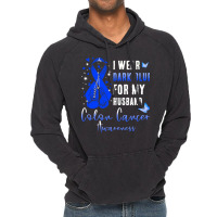 I Wear Dark Blue For My Husband T  Shirt I Wear Dark Blue For My Husba Vintage Hoodie | Artistshot