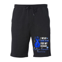 I Wear Dark Blue For My Husband T  Shirt I Wear Dark Blue For My Husba Fleece Short | Artistshot