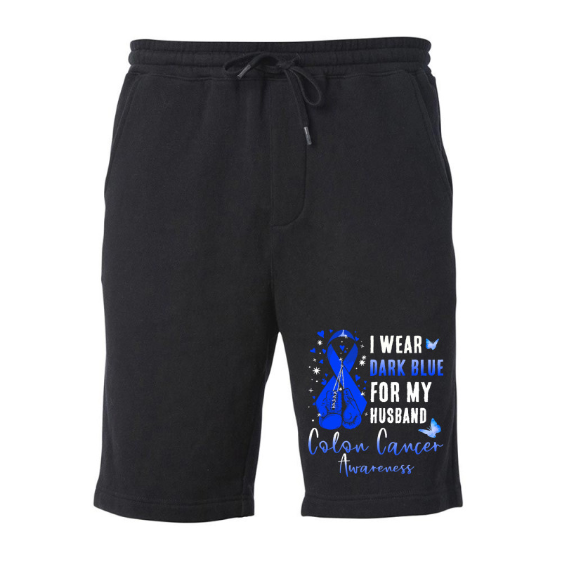 I Wear Dark Blue For My Husband T  Shirt I Wear Dark Blue For My Husba Fleece Short | Artistshot