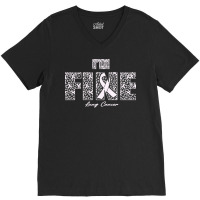 Lung Cancer Awareness T  Shirt Lung Cancer Awareness Fine Ribbons   In V-neck Tee | Artistshot