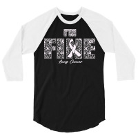 Lung Cancer Awareness T  Shirt Lung Cancer Awareness Fine Ribbons   In 3/4 Sleeve Shirt | Artistshot