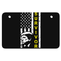 Anti Trump Survivor American Flag Atv License Plate | Artistshot