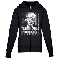 Trump 2024 The Trilogy Youth Zipper Hoodie | Artistshot