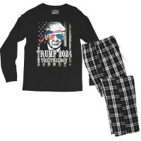 Trump 2024 The Trilogy Men's Long Sleeve Pajama Set | Artistshot