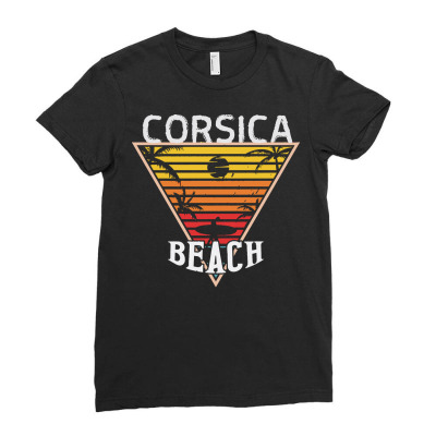 Corsica T  Shirt Beach Happiness In Corsica T  Shirt Ladies Fitted T-shirt Designed By Hermanceline