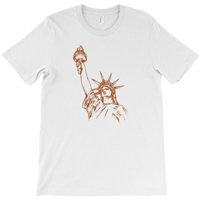 Vintage Statue Of Liberty Sketch T-shirt Designed By Entis Sutisna