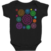 Flower Pattern T  Shirt Colorful Groovy Flower Pattern Outline T  Shir Baby Bodysuit | Artistshot