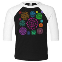 Flower Pattern T  Shirt Colorful Groovy Flower Pattern Outline T  Shir Toddler 3/4 Sleeve Tee | Artistshot