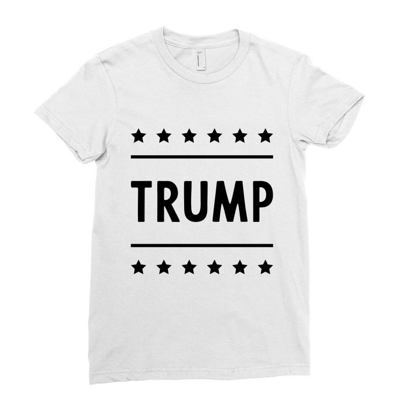 Donald Trump President 2020 - Usa Flag Gift Political Ladies Fitted T-Shirt by Diogo Calheiros | Artistshot