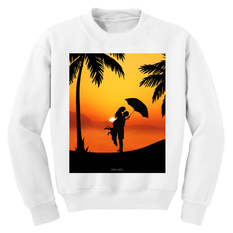 Custom Silhouette Lovers Youth Sweatshirt By Erol.psd - Artistshot