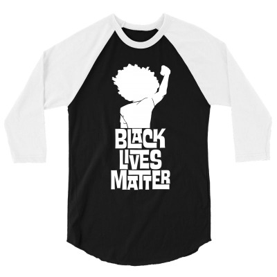 Black Lives Matter Power 3/4 Sleeve Shirt Designed By Tiococacola