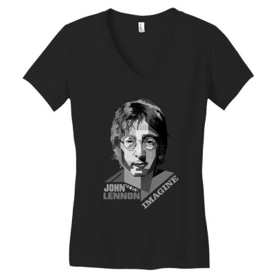 Lennon Women's V-neck T-shirt Designed By Jozz Tees