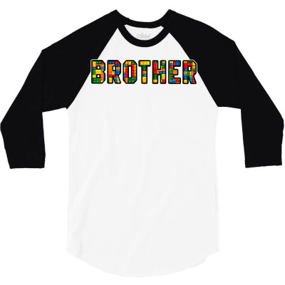 Brick Builder Funny Blocks Master Builder Brother T Shirt 3/4 Sleeve Shirt Designed By Lucian12
