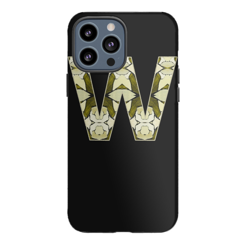 Letter W T  Shirt Letter W Monogram Olive Green Abstract Pattern Paint Iphone 13 Pro Max Case | Artistshot