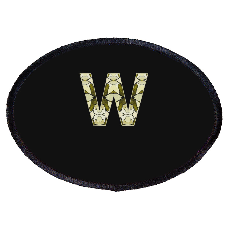 Letter W T  Shirt Letter W Monogram Olive Green Abstract Pattern Paint Oval Patch | Artistshot