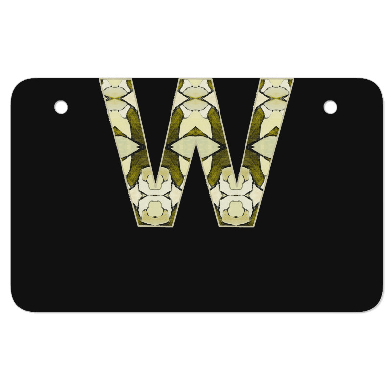 Letter W T  Shirt Letter W Monogram Olive Green Abstract Pattern Paint Atv License Plate | Artistshot