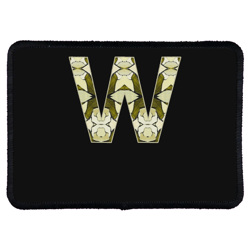 Letter W T  Shirt Letter W Monogram Olive Green Abstract Pattern Paint Rectangle Patch | Artistshot