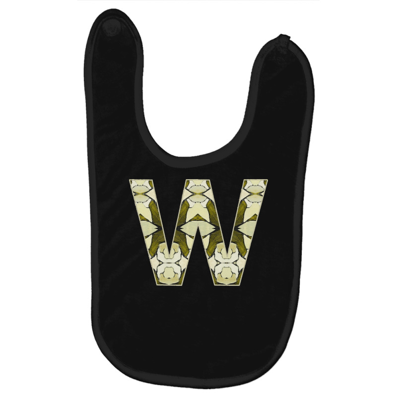 Letter W T  Shirt Letter W Monogram Olive Green Abstract Pattern Paint Baby Bibs | Artistshot